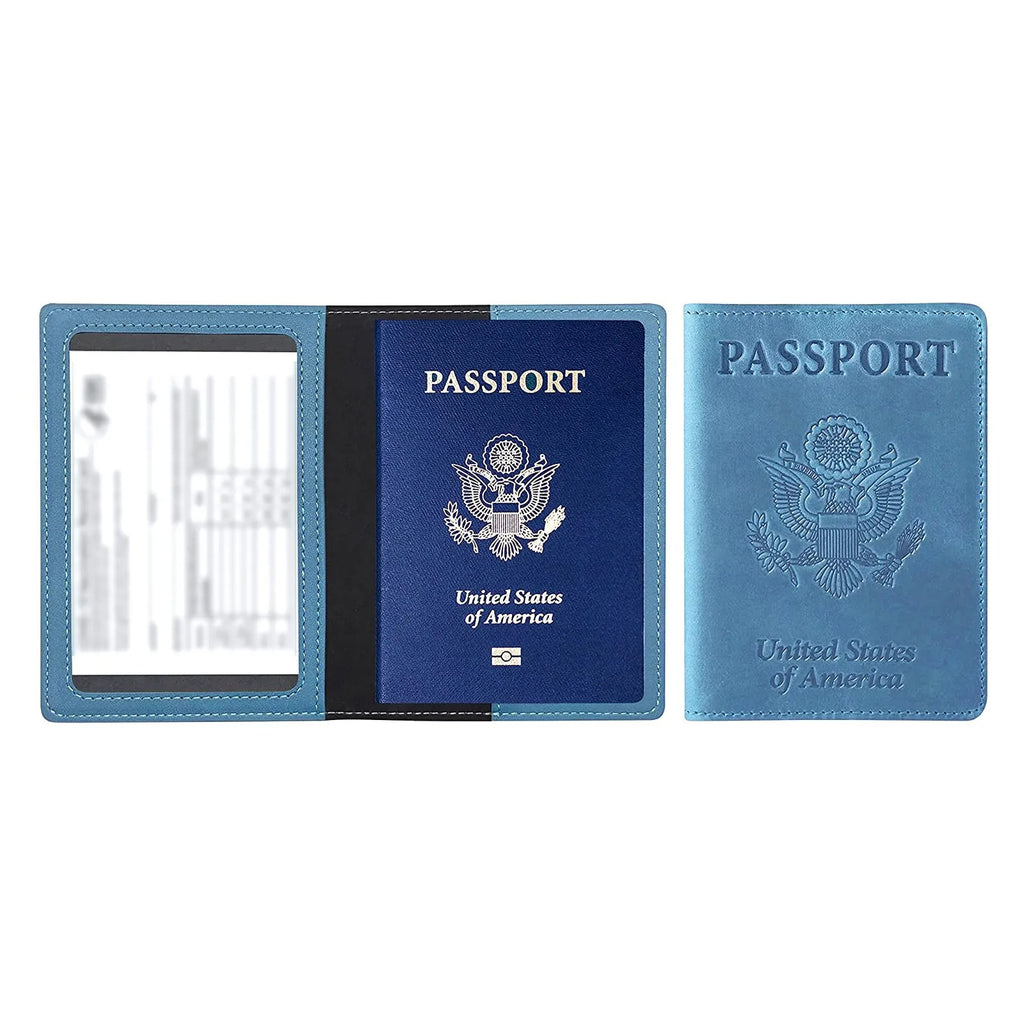 Leather Passport Cover & Card Holder Wallet – Unisex Travel Passport Card Holder Oasis Select H