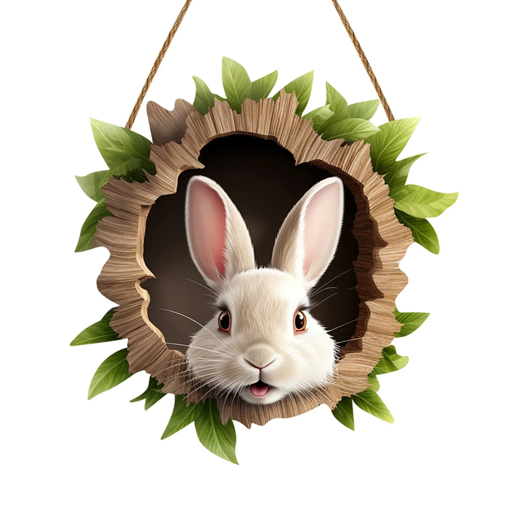 Rustic Wooden Easter Bunny Door Sign – Welcome Plaque Hanging Holiday Door Decor Oasis Select Rabbit 6 United States