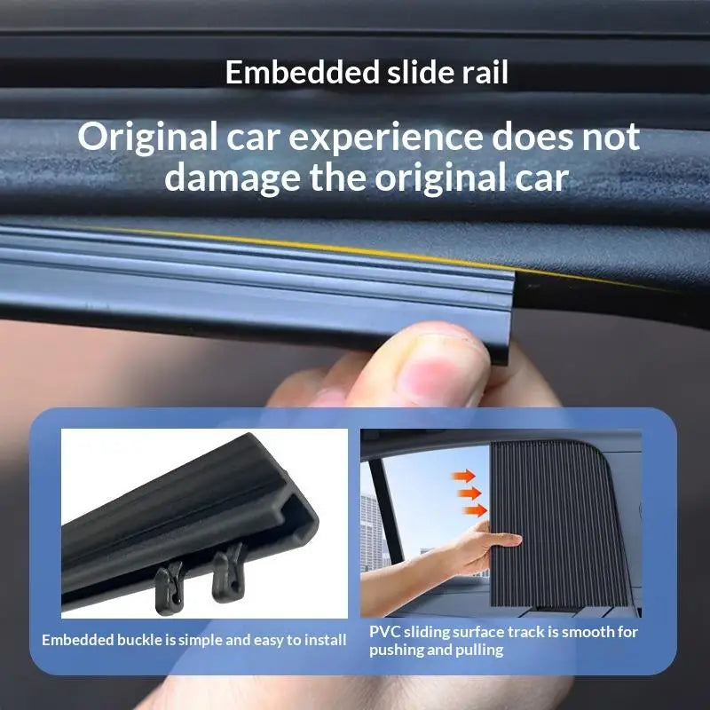 2pcs Universal Car Sun Shade Side Window Curtain Auto Foldable Uv Protection Black Pure Cloth Sun Visor Blinds Cover Car-Styling Oasis Select