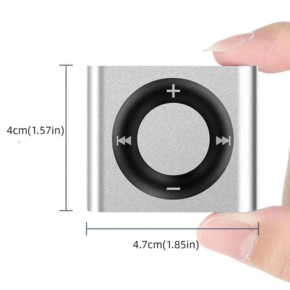 Mini MP3 Music Players Metal Clip-on Build in Speaker 180mAh Touch Tone Rechargeable with Headphone Support TF Card for Students Oasis Select