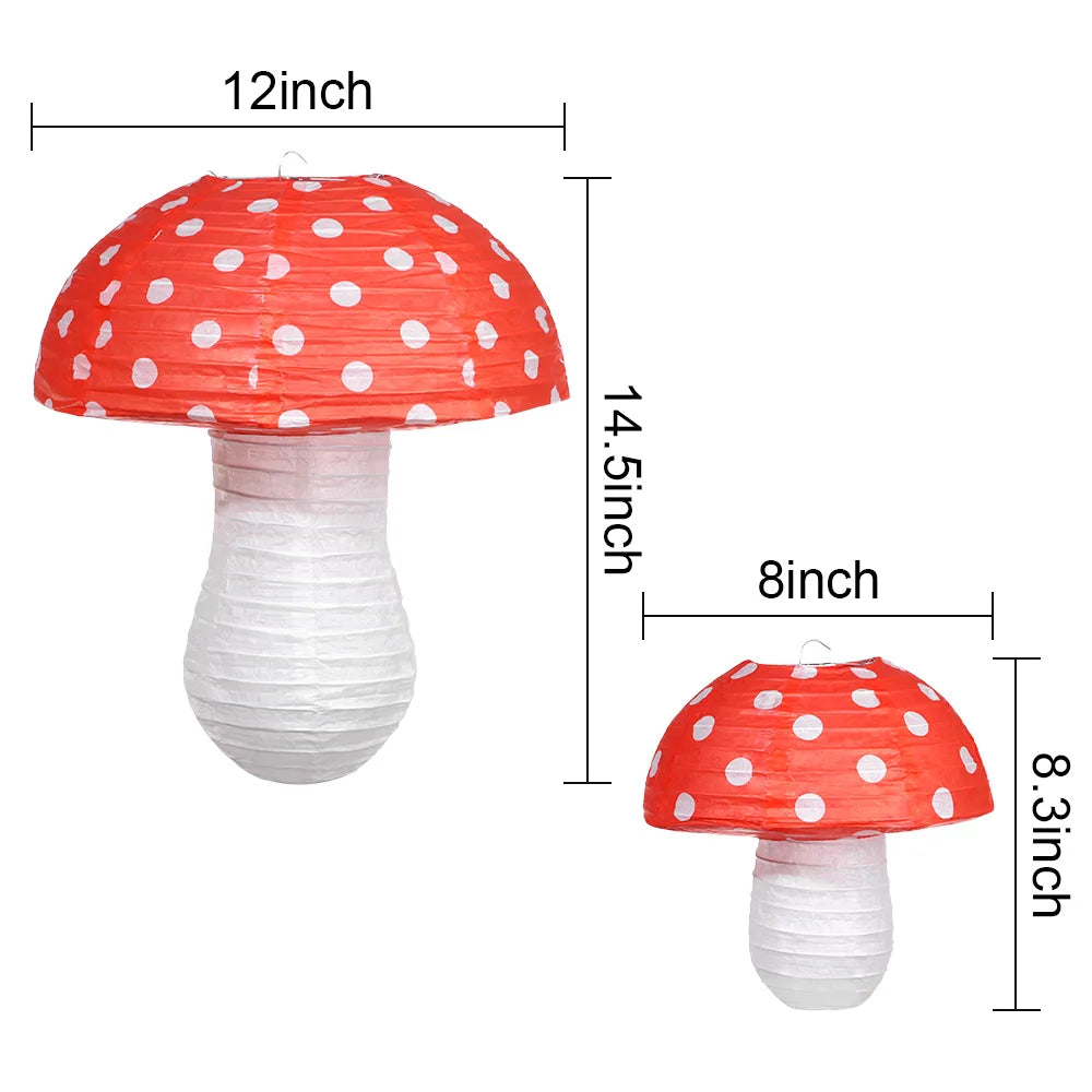 Hanging Lamp Large Mushroom Shaped Paper Lanterns for Baby Shower Wedding Birthday Party Decor Jungle Theme Gift Oasis Select