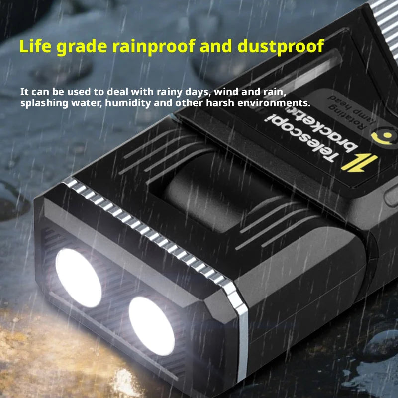 LED Magnetic Work Light Retractable 180° Rotatable Multi-Functional Flashlight for Outdoor Camping Inspection Oasis Select