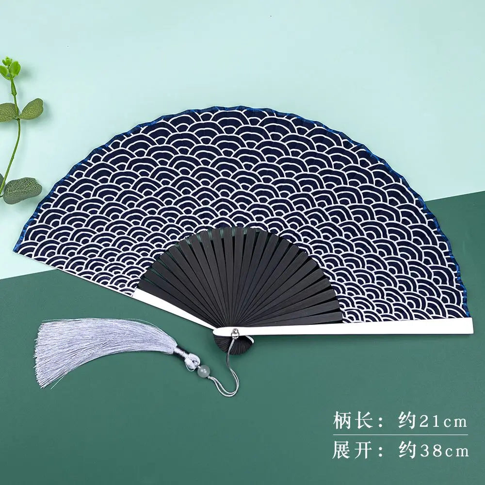 Aluminum Alloy Big Bone Ancient Style Folding Fan Cool and Durable Summer Carry Hanfu Qipao Dance Fan Oasis Select B
