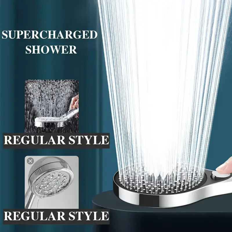 3-Speed High-Pressure Shower Head Set | Large Panel, Water Saving