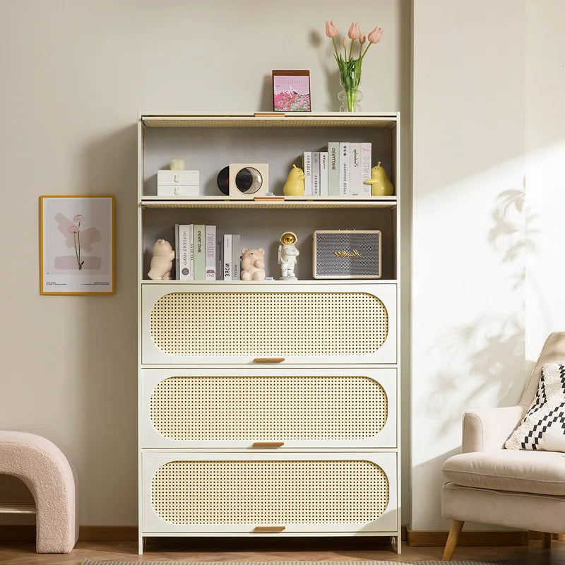 Cream wind all solid wood bookcase simple children's locker open storage cabinet living room study combination locker Oasis Select