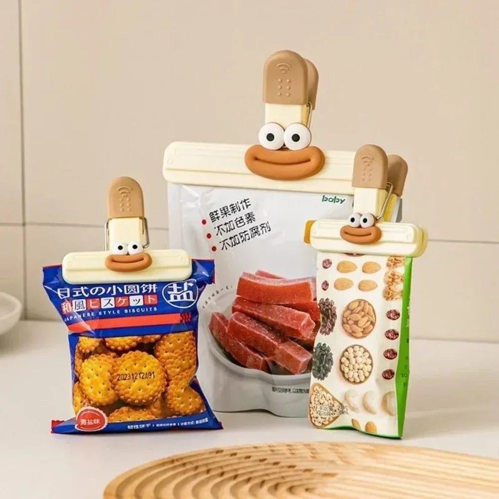 Creative Face Bag Sealing Clip Food Snack Clip Kitchen Tools Decorative Small Clip Refrigerator Plastic Food Bag Storage Oasis Select