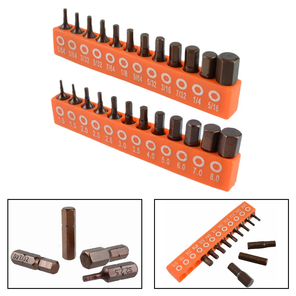 12/24pcs 1/4 Screwdriver Bit Set Hexagonal Screwdriver Bit Magnetic Set 25mm Hex Shank Driver Bit With Bit Holder Oasis Select