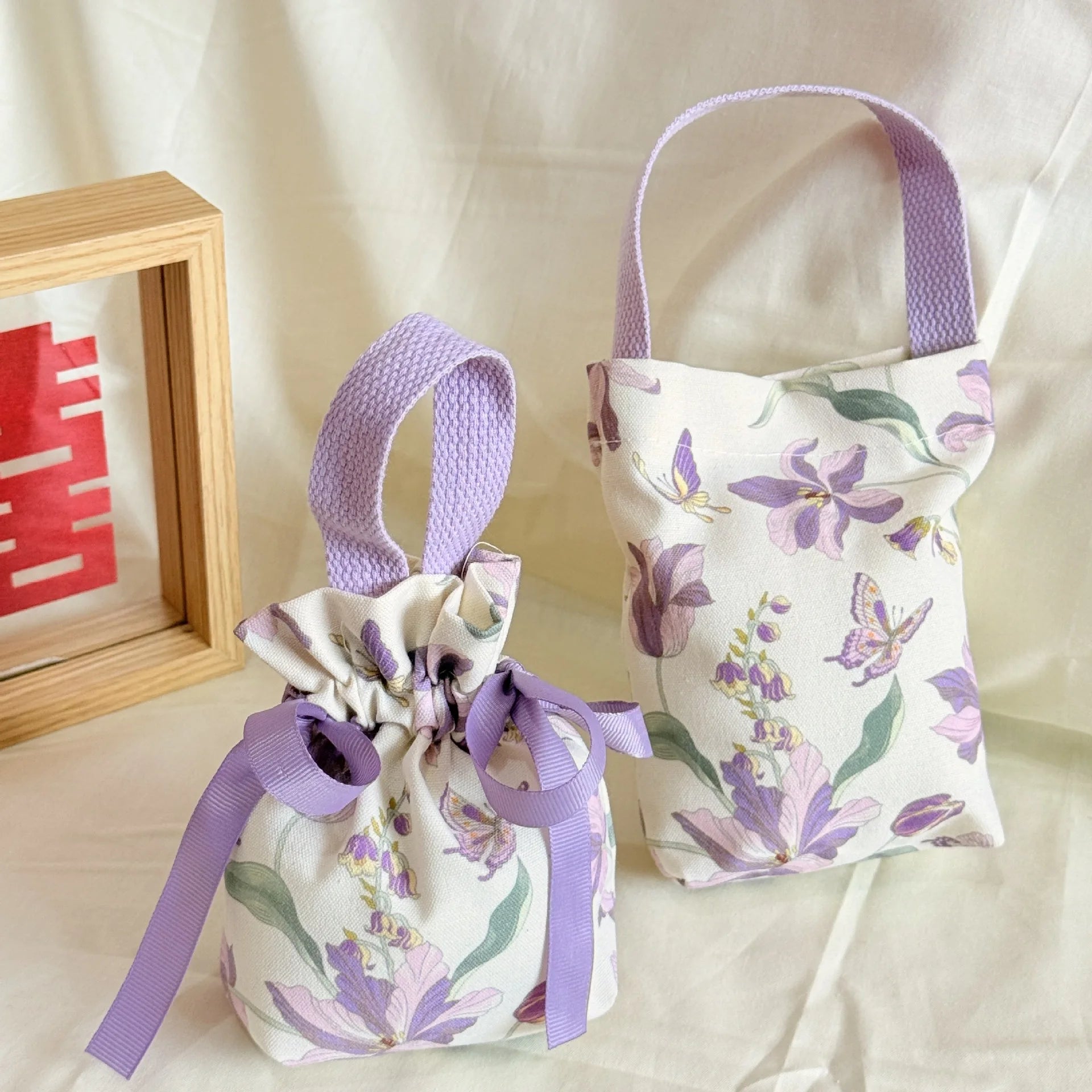 Retro Flower Drawstring Candy Bag | Wedding & Party Gift Pouch