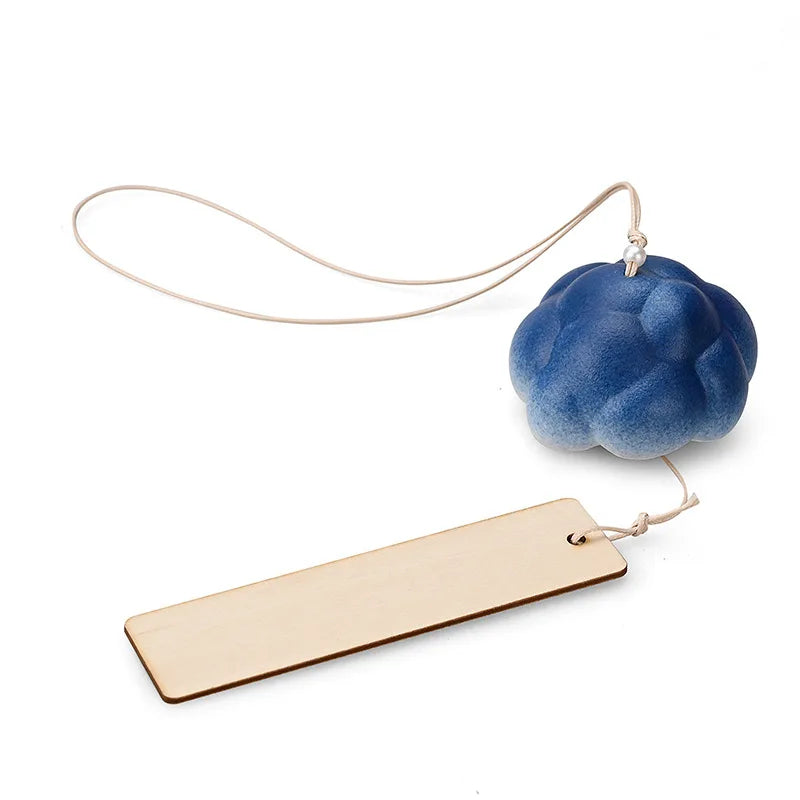 Handmade Ceramic Cloud Wind Chime Hanging Decoration - Japanese Style Wind Bell for Door, Creative and Girly Birthday Gift Oasis Select