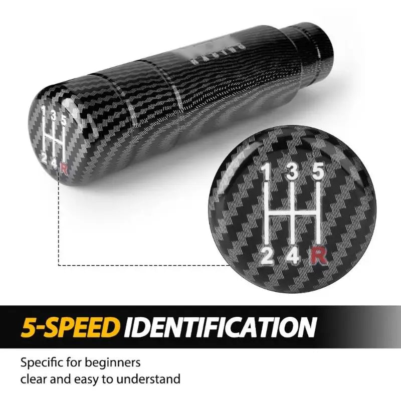 Carbon Black 5 SPEED Universal 90MM 130MM Gear Shift Knob Manual Transmission Aluminum Shifter Lever Knob Oasis Select
