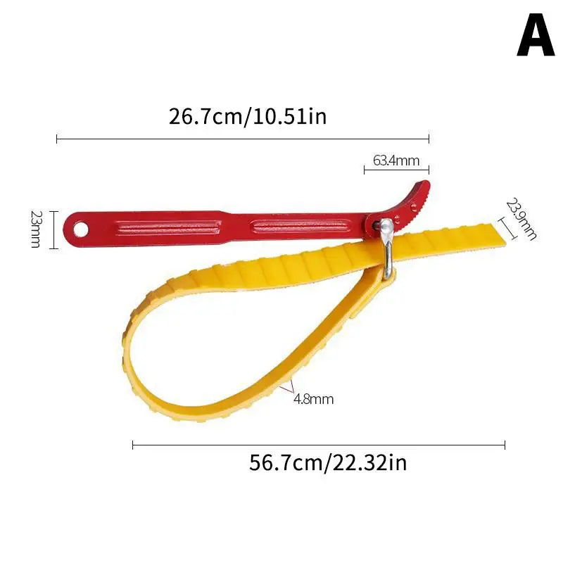 Adjustable Belt Wrench Oil Filter Puller Removal Tool Rubber Strap Spanner Wrench Chain Wrench Strap Opener Disassembly Tools Oasis Select A 12 Red