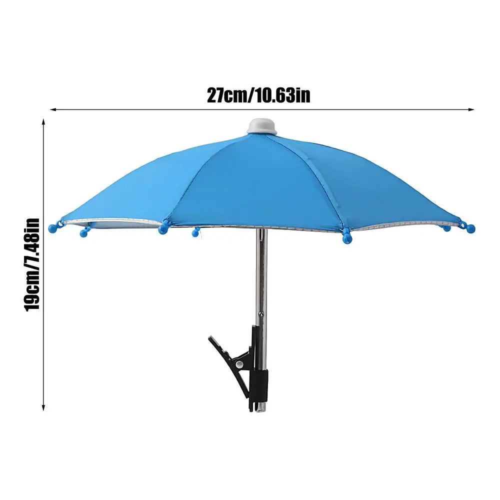 Phone Umbrella Mini Cell Phone Umbrella Holder with Clip for Sun Shade Cell Phone Umbrella Phone Clip Outdoor Anti-Glare Sunshad Oasis Select Sky Blue