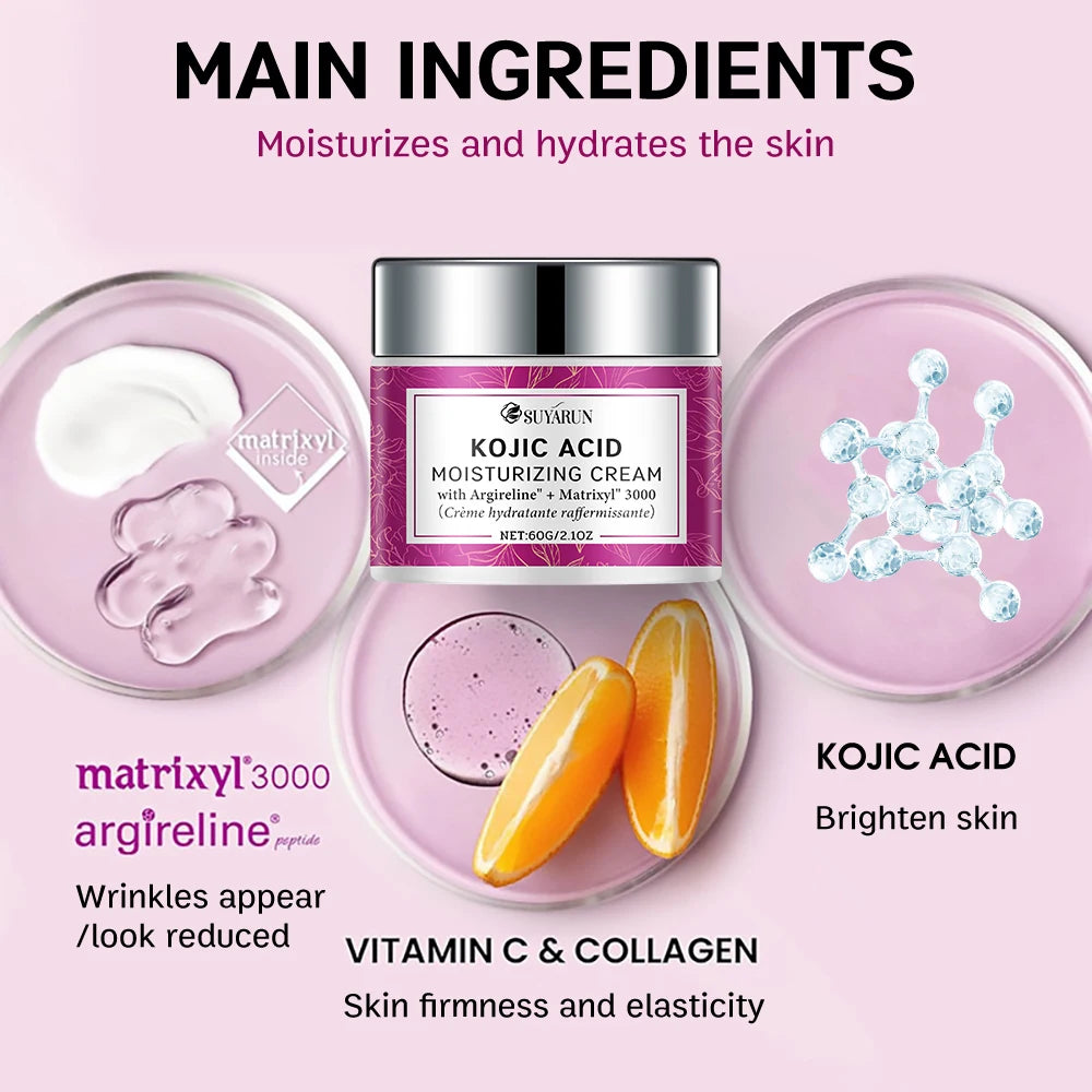 SUYARUN Advanced Vitamin C Kojic Acid Collagen Face Cream - Brightening Anti-Aging Moisturizer for Glowing Skin Oasis Select