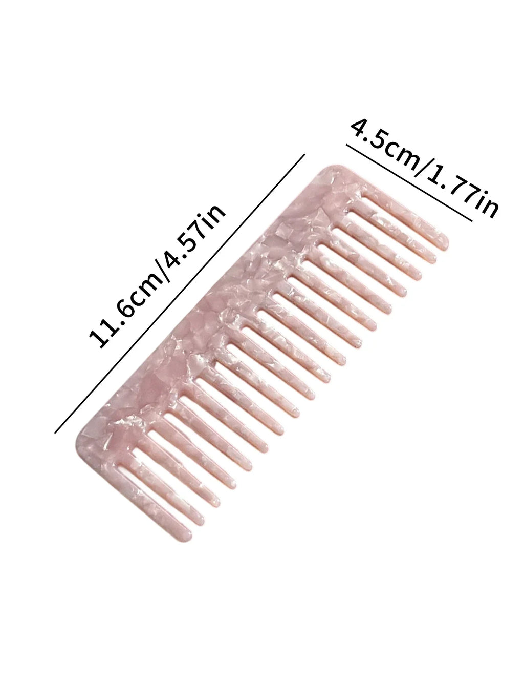 Acetate Fiber Wide Tooth Comb Anti Static Detangling Design Colorful Pattern Hair Tool Portable Travel Women Hair Accessory Oasis Select