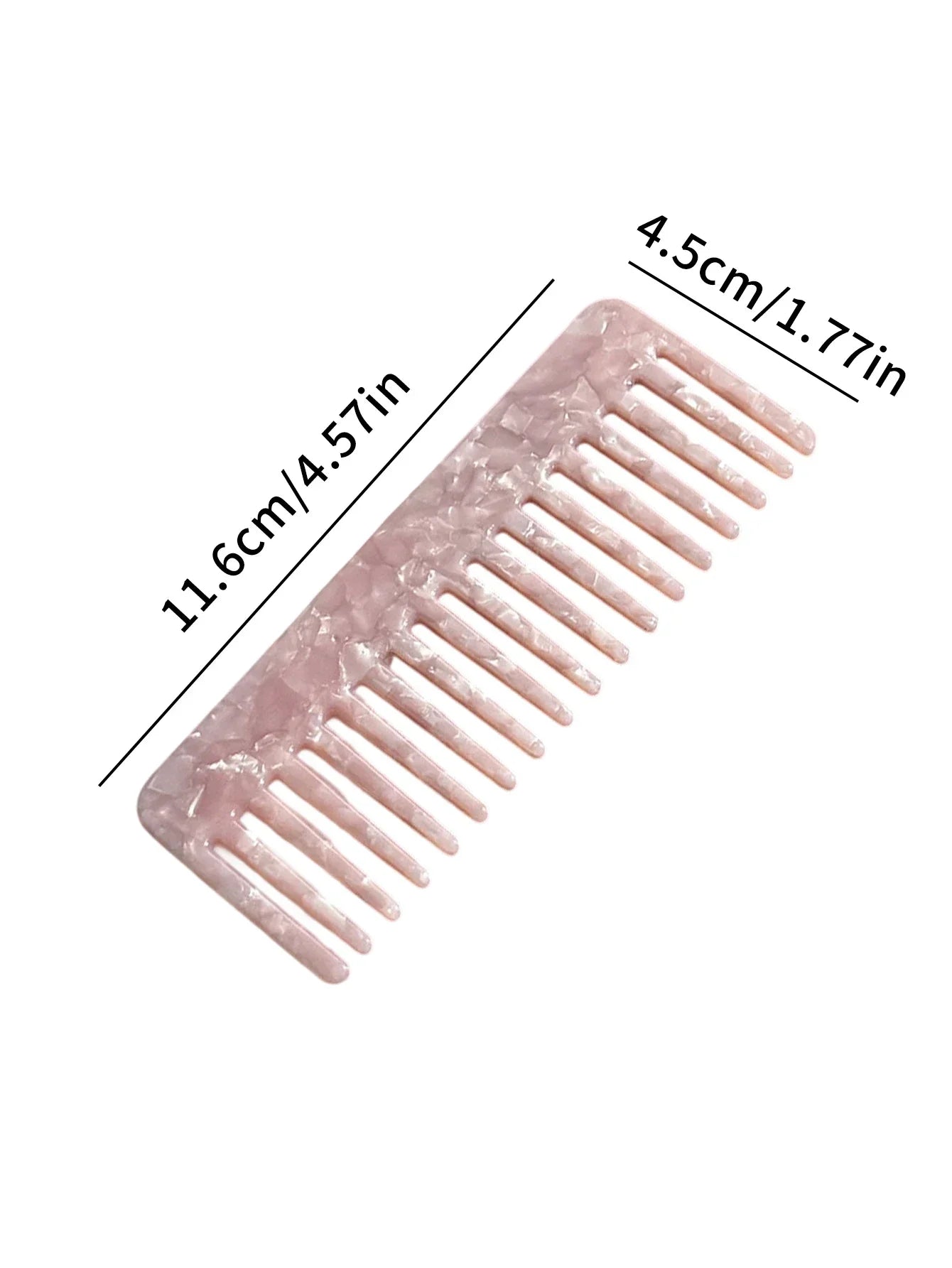 Acetate Fiber Wide Tooth Comb Anti Static Detangling Design Colorful Pattern Hair Tool Portable Travel Women Hair Accessory Oasis Select