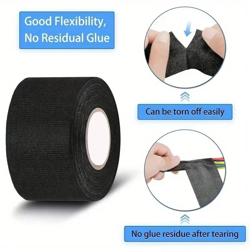 9/15/19/25mm Car Engine Compartment Car with High Temperature Resistance Insulation Flame Retardant Velvet Electrical Tape Cloth Oasis Select