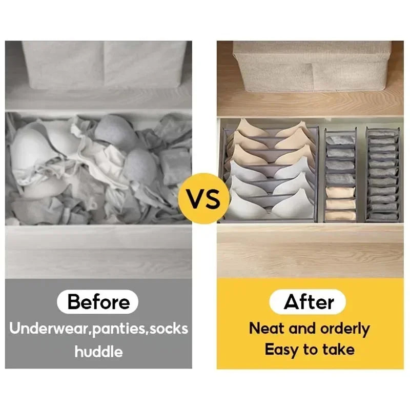 Folding Storage Pouch Laundry Organizer in The Closet Underwear Drawers Storage Bedroom Cabinet Socks Bra Storage PantsOrganizer Oasis Select