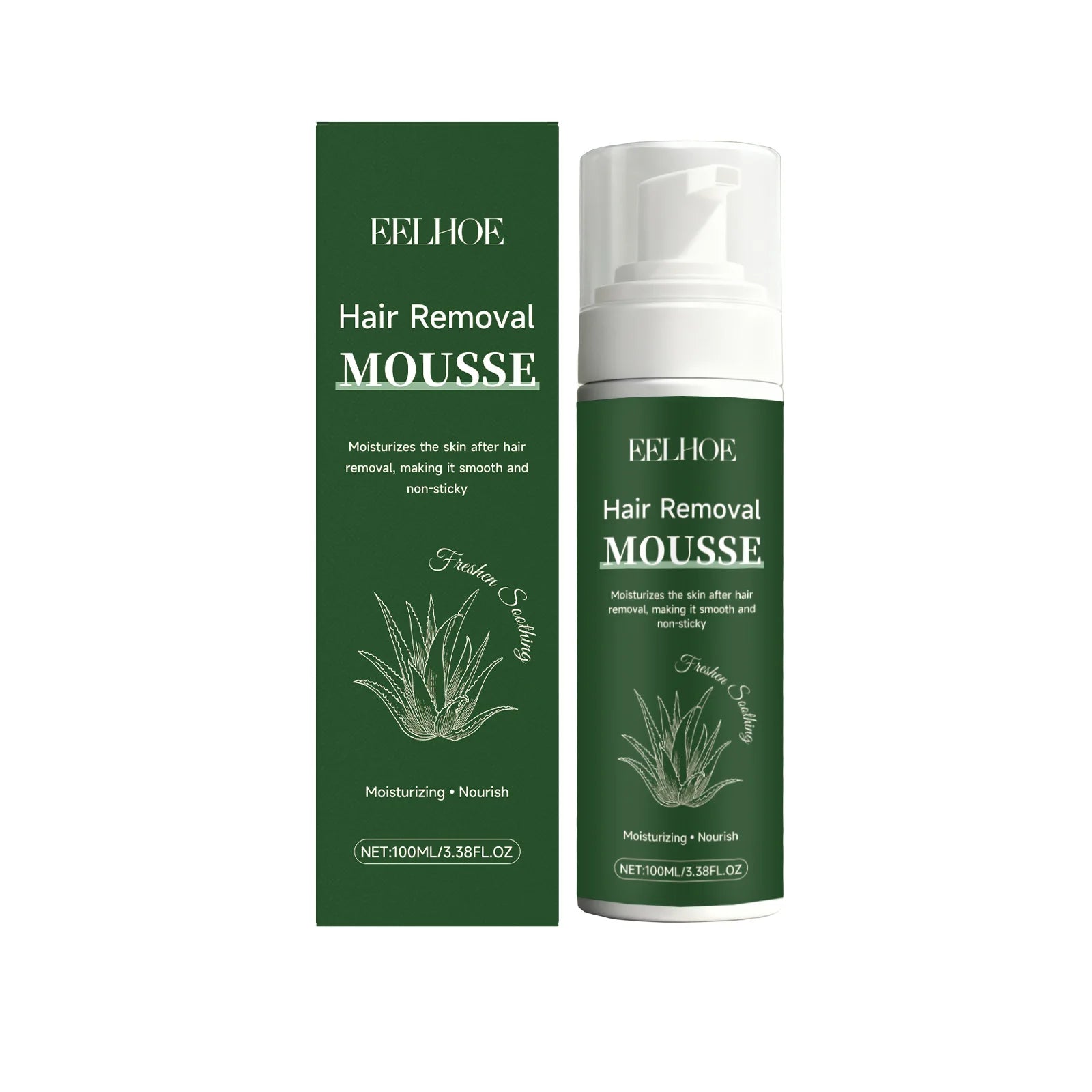 EELHOE Hair Removal Mousse Spray 5Min Fast Depilatory Foam Whole Body Smooth No Black Spots Painless For Women Men Oasis Select 100g Boxed