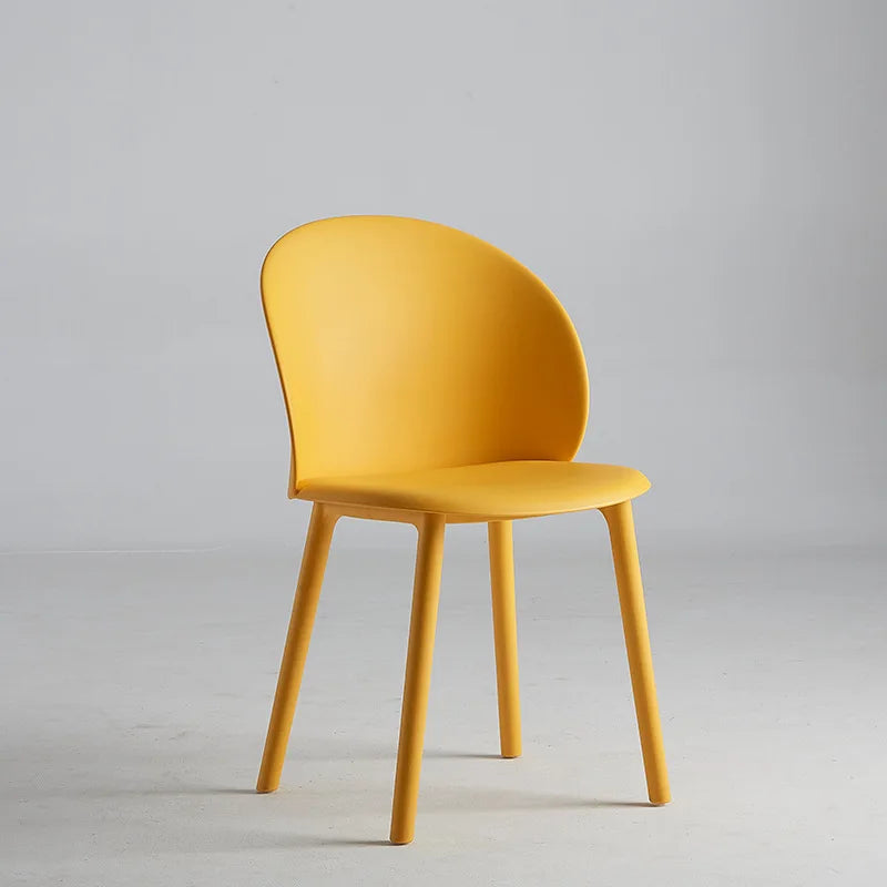 Plastic Designer Dining Chair Home Simple Backrest Stool Internet celebrity Dopamine Color Makeup Desk Dining Table and Chair Oasis Select Orange 2 pieces 1