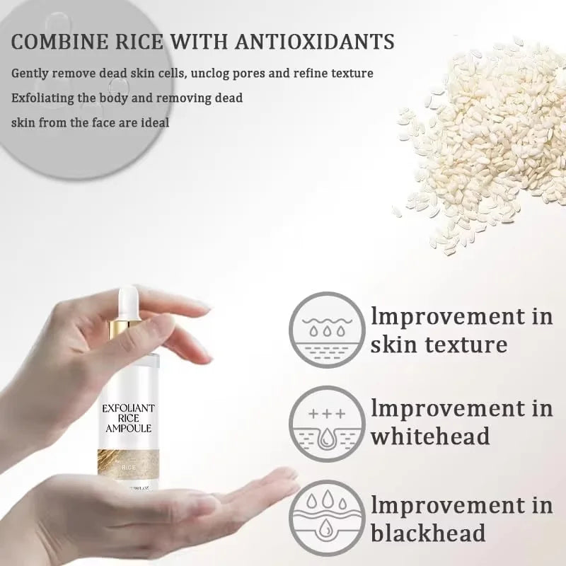 Black & White Rice Exfoliating Brightening Serum – Hyaluronic Acid Brightening Face Serum Oasis Select