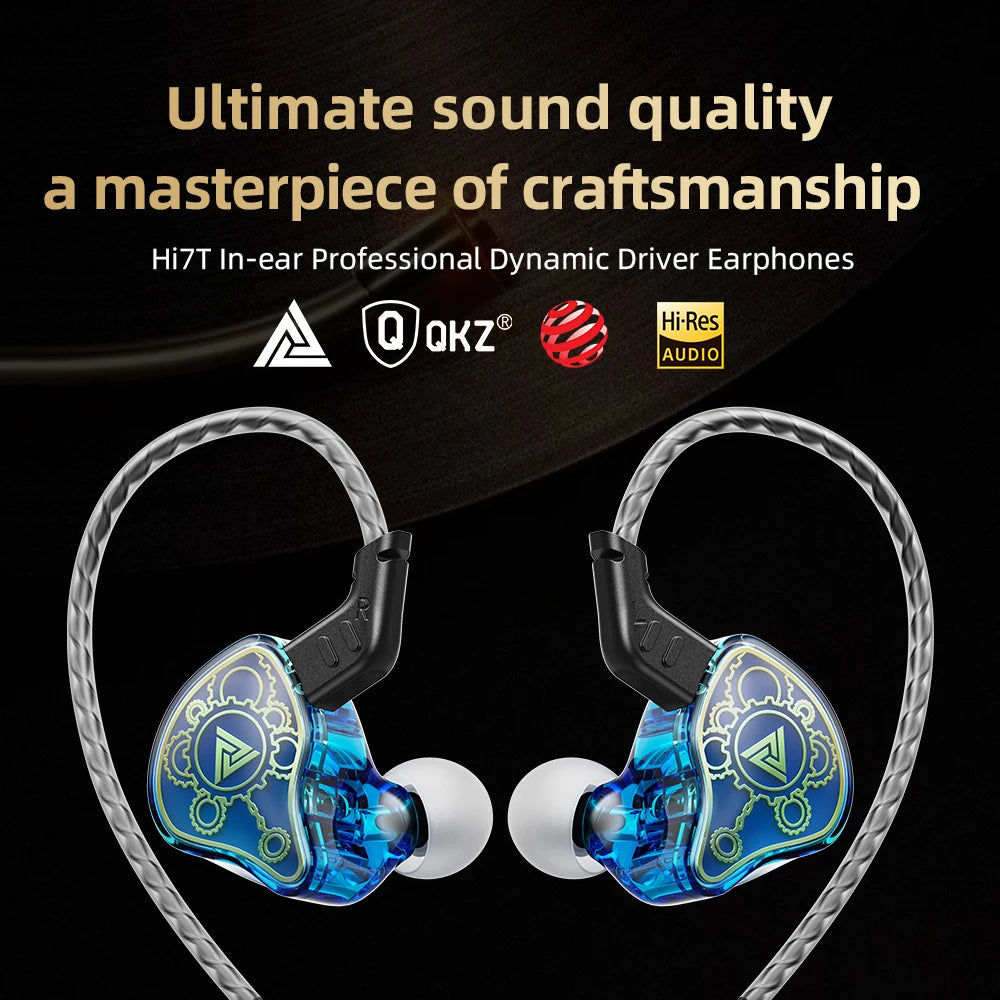 Original QKZ Hi7T In-ear Earphones Professional Dynamic Driver HiFi Acoustios Mointor Music Game Headset 3.5MM AUX With MIC Oasis Select