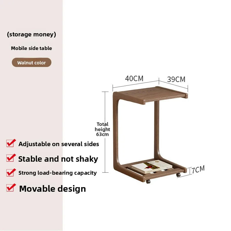 Multi-functional Coffee table removable sofa side small coffee table household living room side table Oasis Select Walnut 40B