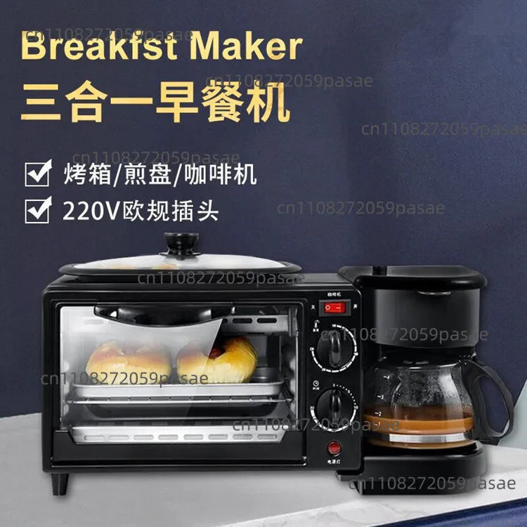 Three-in-one Breakfast Machine, Household Multi-functional Electric Oven, Coffee Machine, Grilling and Frying in One Oasis Select