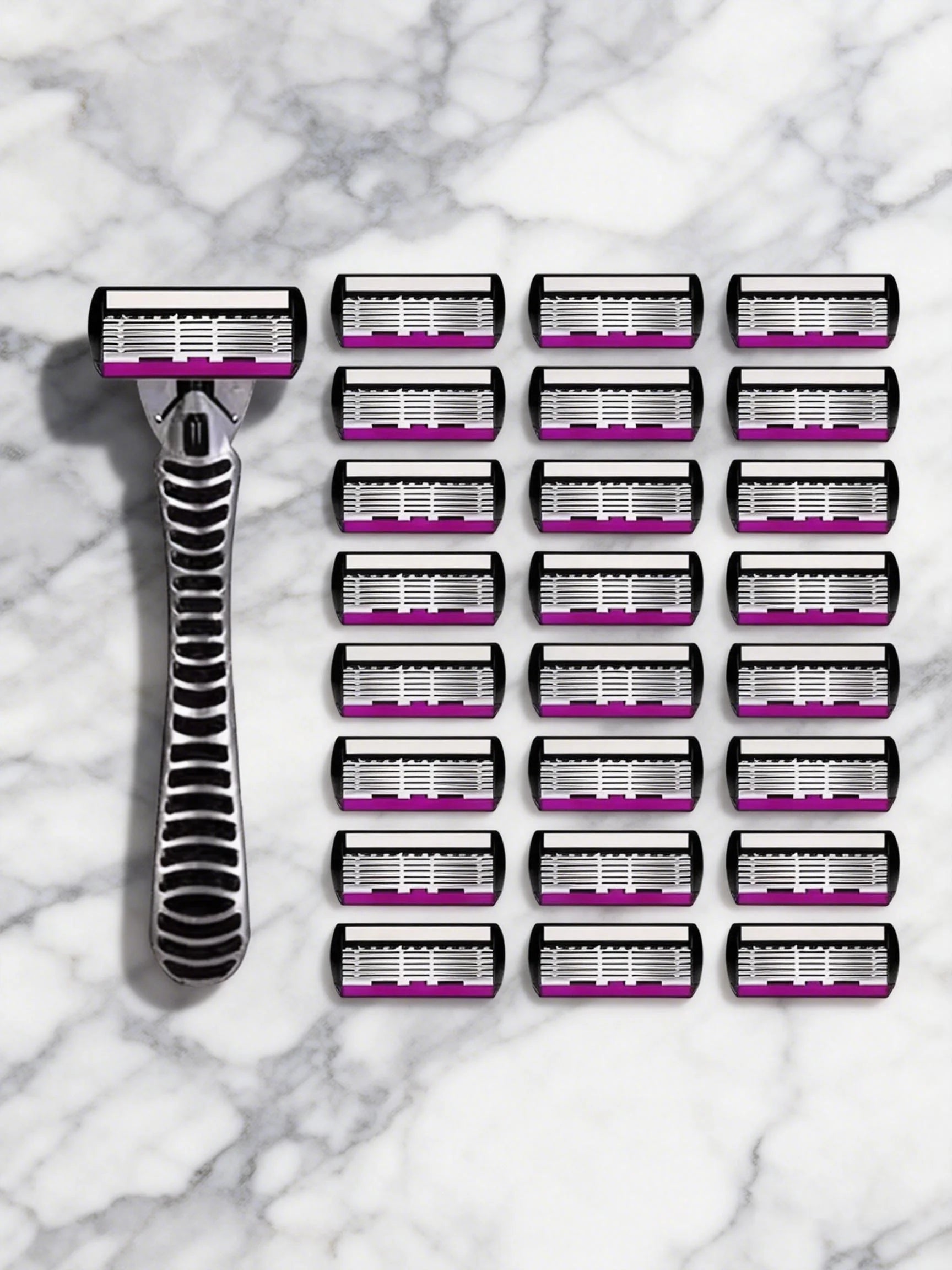 High Quality 6 Layer German Stainless Steel Safety Razor Blade Man Shaving Cartridges Compatible with Mach Shaver Oasis Select 1Handle24