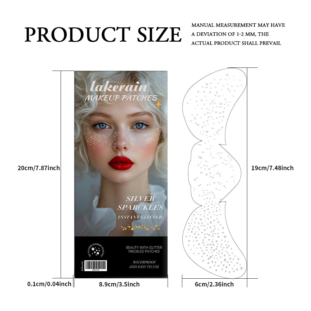 Silver Glitter Freckles Makeup Patches Fazif Makeup PatchesFace Makeup Fake Freckles Waterproof Temporary Face Freckles Oasis Select
