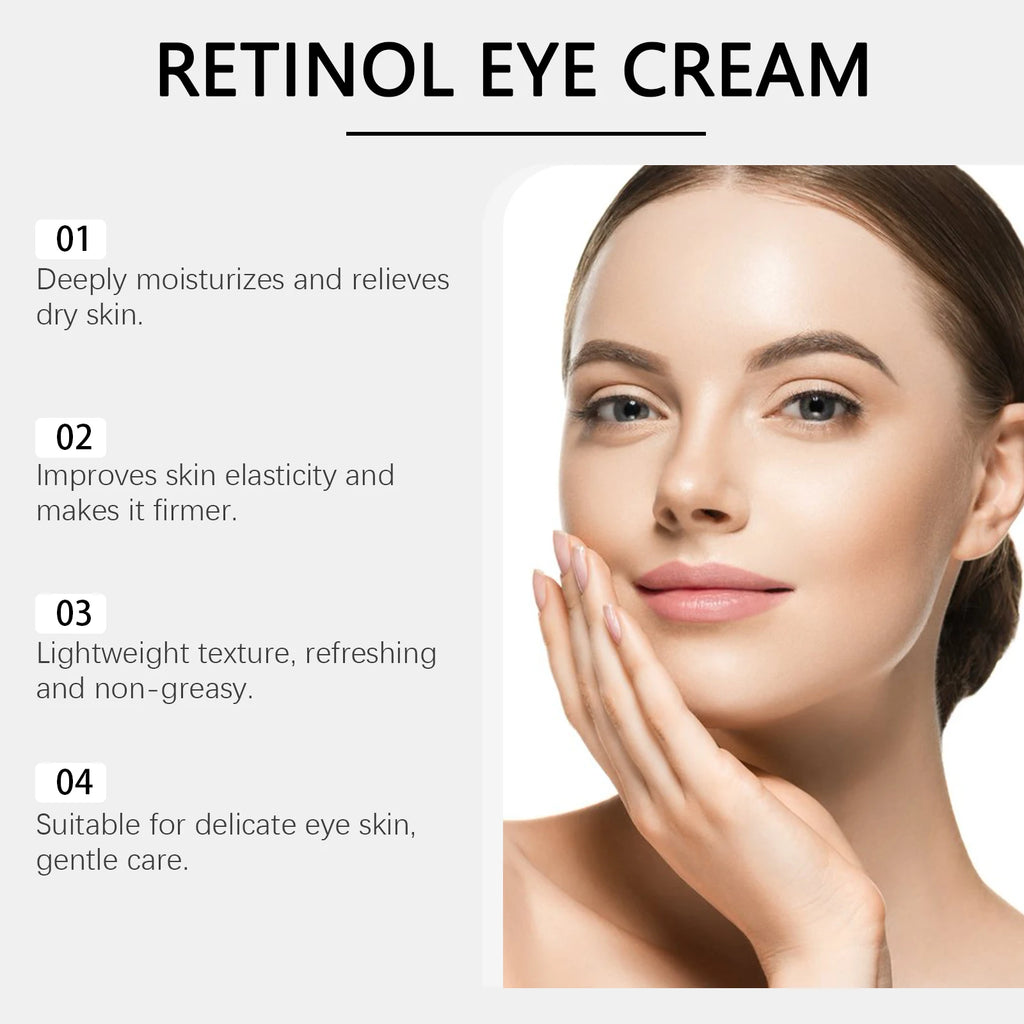 Retinol Eye Cream for Dark Circles Removal Against Aging Anti Wrinkle Remover Puffy Eyes Treatments Under-Eye Fat Removal Cream Oasis Select