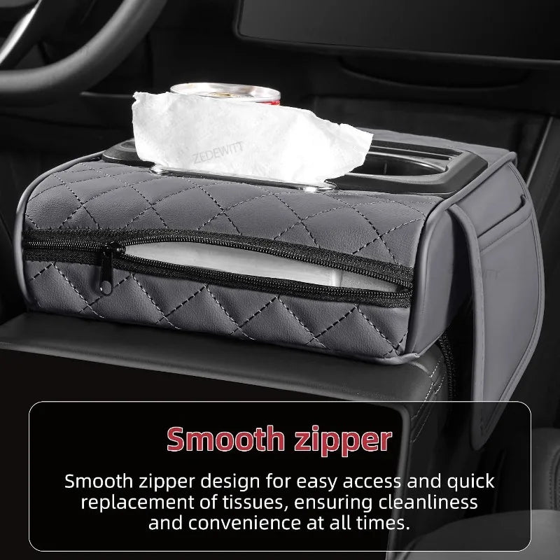 Universal PU Leather Car Center Console Armrest Cushion Durable Thick Memory Cotton Cup Holder Tissue Box Elbow Support Pro Pad Oasis Select