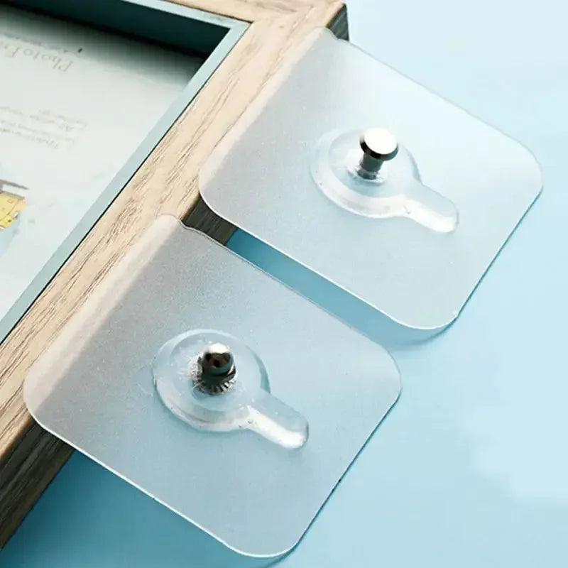 10-Pack Transparent Self-Adhesive Wall Hooks – No Damage Adhesive Wall Hooks Oasis Select