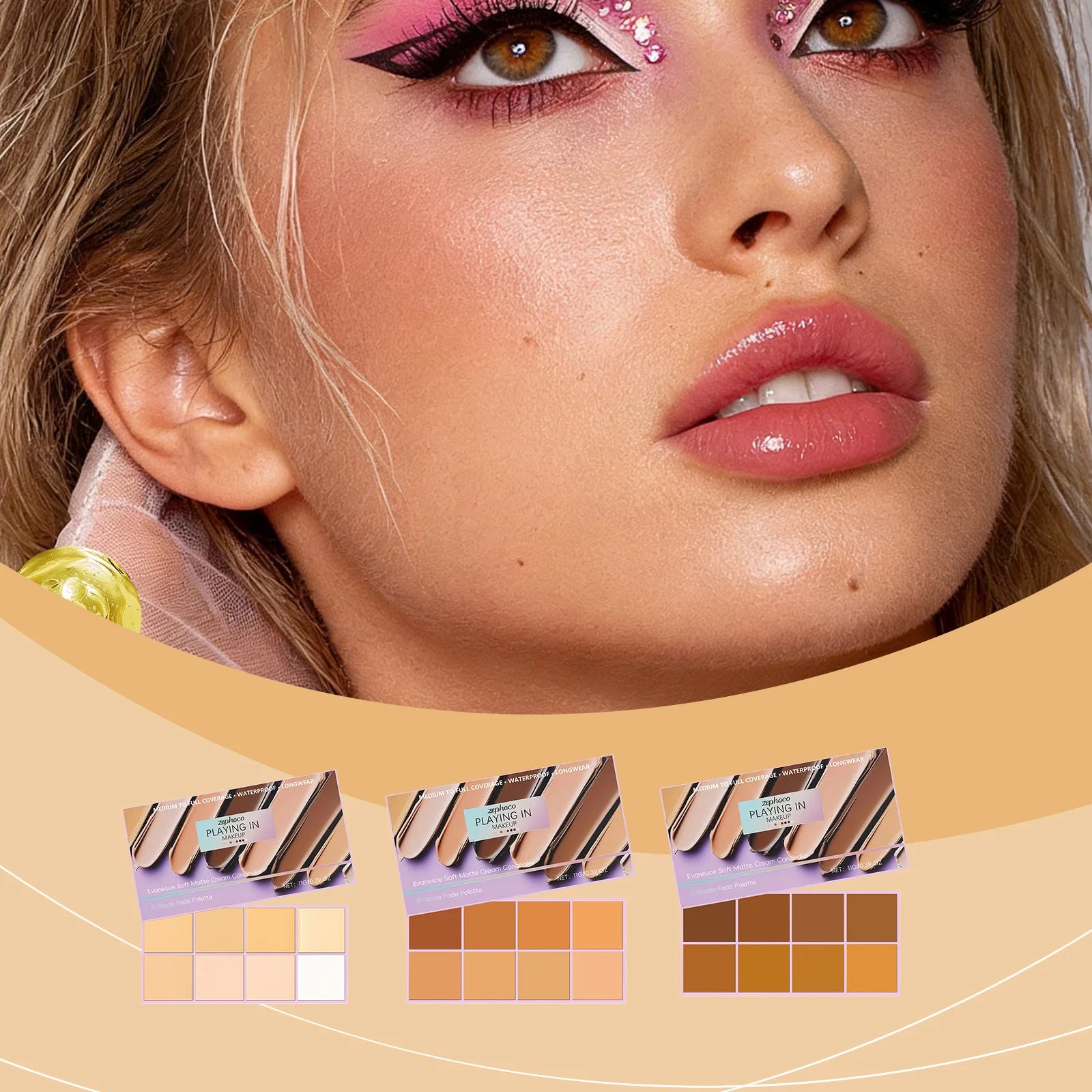 Long-lasting Waterproof Soft Matte Gradient Concealer Naturally Lightweight and Smooth Transparent Makeup Gradient Concealer Oasis Select