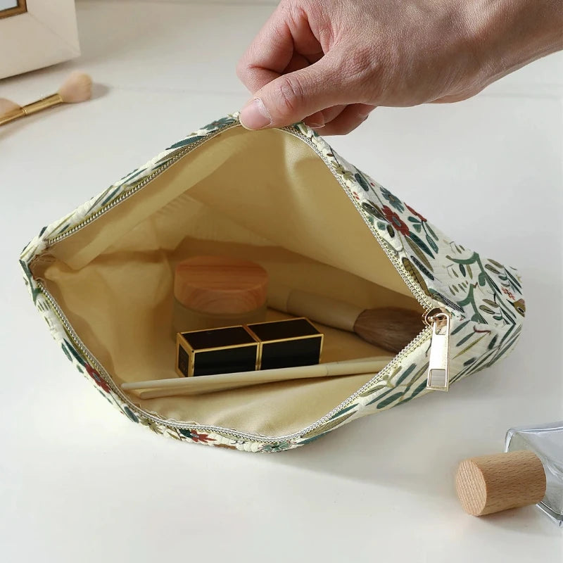 Corduroy Niche Versatile Makeup Bag New High-end Large Capacity Storage Portable Handbag Makeup and Wash Bag Oasis Select