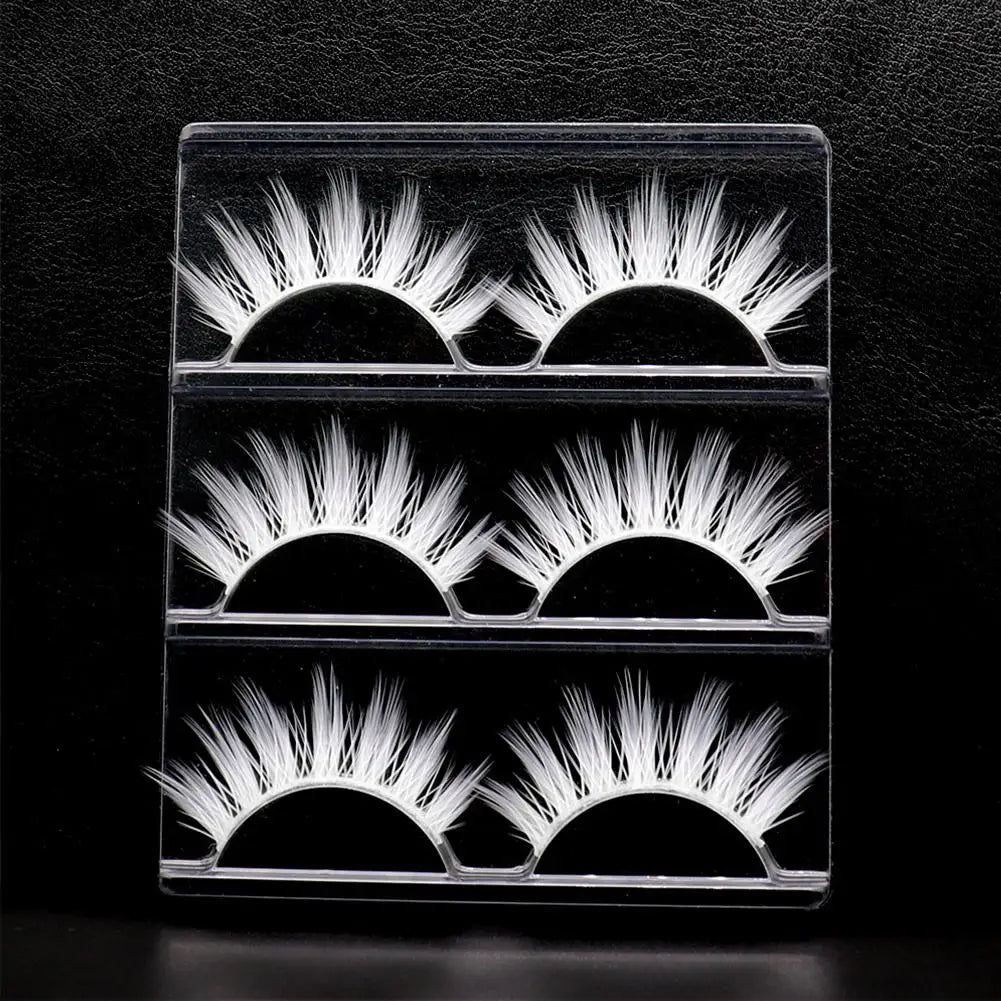 1PC DIY White Manga Feather Lashes Protein Silicone Fake Nose Nose Chin Cosplay Special Effect Makeup Comic Conventions Oasis Select False Eyelashes D