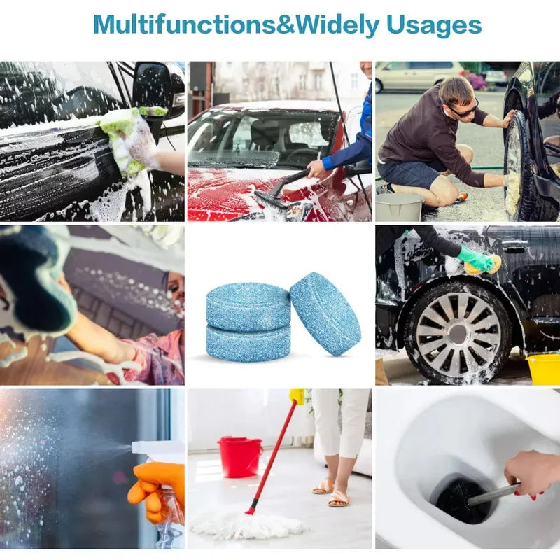 10/30/60Pcs Solid Cleaner Car Windscreen Wiper Effervescent Tablets Glass Toilet Cleaning Car Accessories Oasis Select