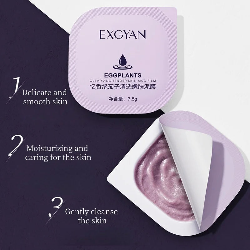 Eggplant Cleansing Mud Mask – 8 Sachets | Kaolin Clay Face Mask Clay Face Mask Oasis Select