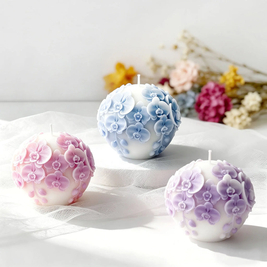 3D Flower Ball Candle Silicone Mold Rose Daisies Flower Sphere Scented Candle Plaster Soap Molds DIY Valentine's Day Decor Oasis Select