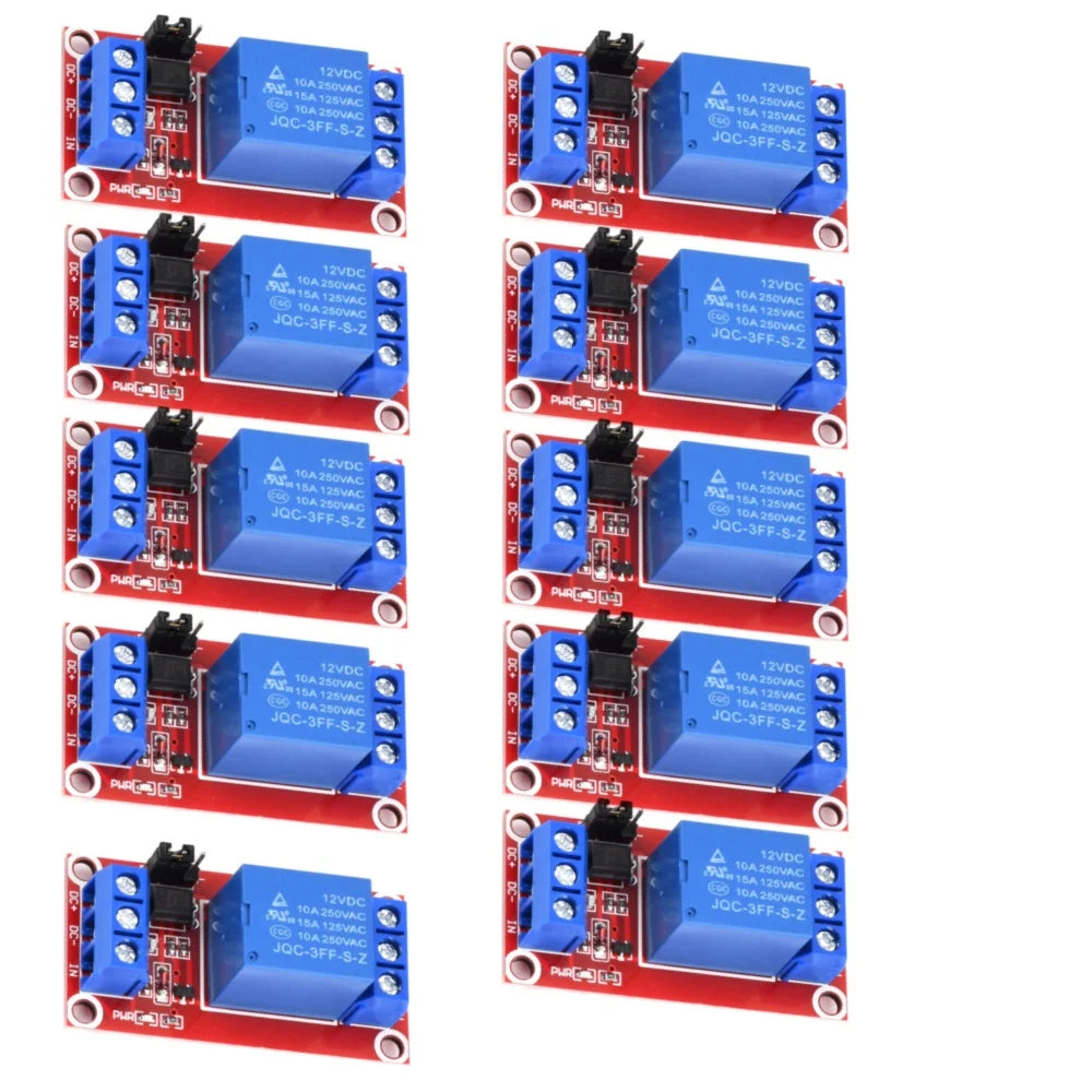 1-10Pcs 1 Channel 12V Relay Module Board Shield With Optocoupler Relay Module Support High and Low Level Trigger Oasis Select 10pcs