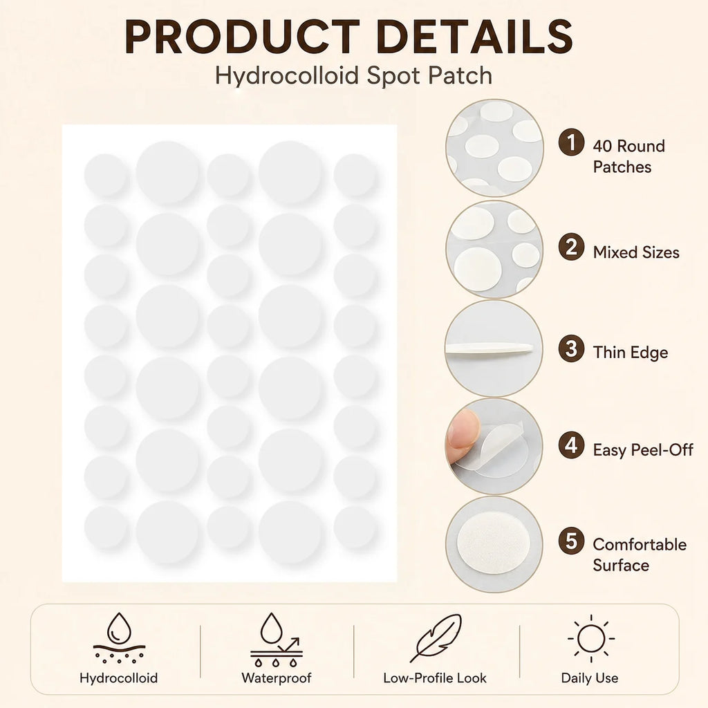 Hydrocolloid acne removing patch, invisible day and night, necessary for concealer makeup, daily facial care patch Oasis Select