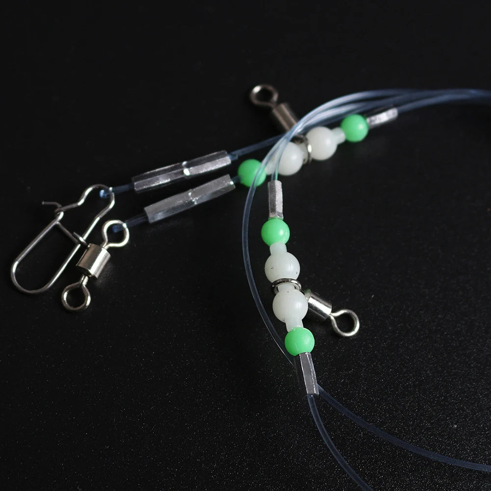 Night Glow Fishing Leaders with Swivels & Snaps | Saltwater & Freshwater Fishing Leader Set Oasis Select