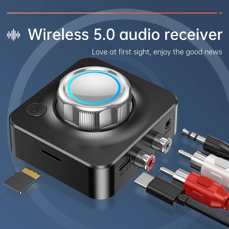 New Bluetooth Audio Receiver 3D Stereo Music Wireless Adapter TF Card RCA 3.5mm 3.5 AUX Jack For Car Speaker Amplifier Headphone Oasis Select