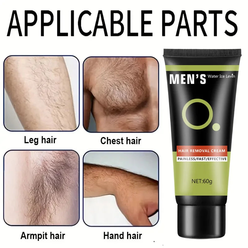 Hair Removal Cream - Mild and Effective, Suitable for Chest, Arms, Beard and Armpits, No Beverage Required, 60g Oasis Select
