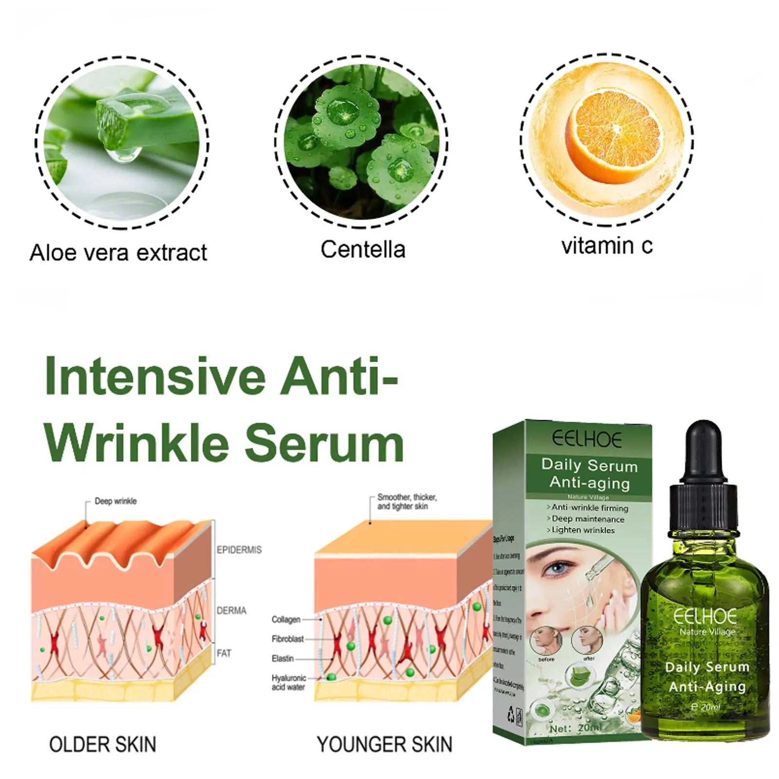 Eelhoe Lifting Firming Face Serum – Anti-Wrinkle & Brightening Face Serum Oasis Select