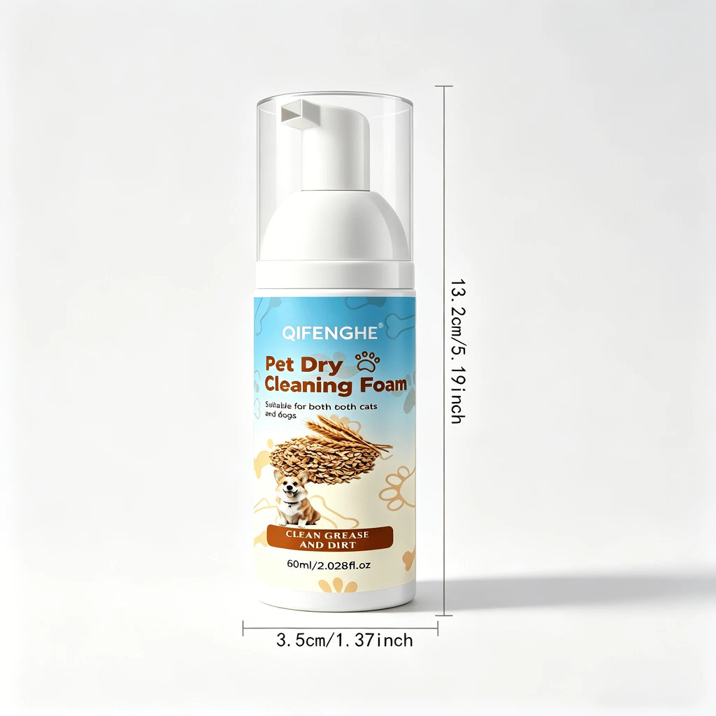 2.03Oz Large Capacity Pet Dry Cleaning Foam, No Rinse Waterless Shampoo for Dogs And Cats, Gentle Plant-Based Formula,Deep Clean Oasis Select