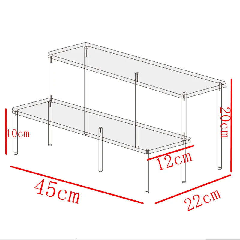 Acrylic Staircase Cup & Teapot Display Rack | Multi-Layer