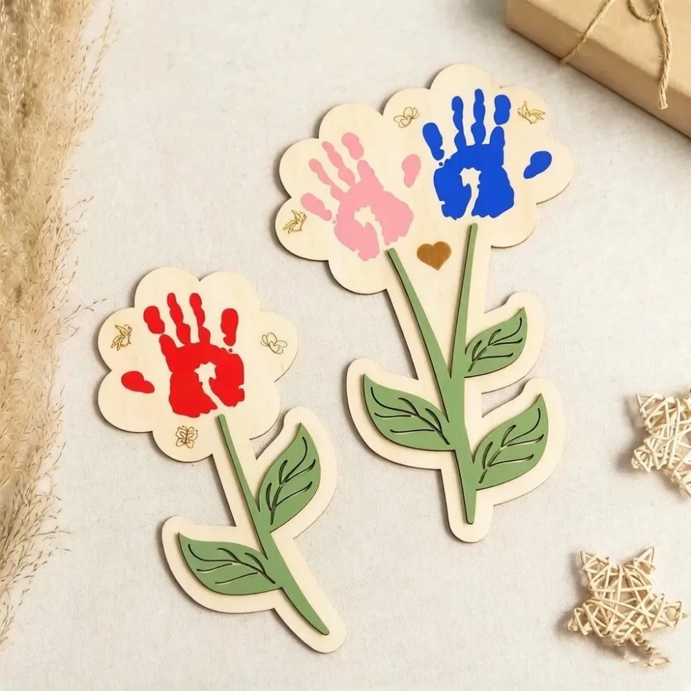 Hand-Painted Mother's Day Wood Plaque | DIY Handprint Sign Gift
