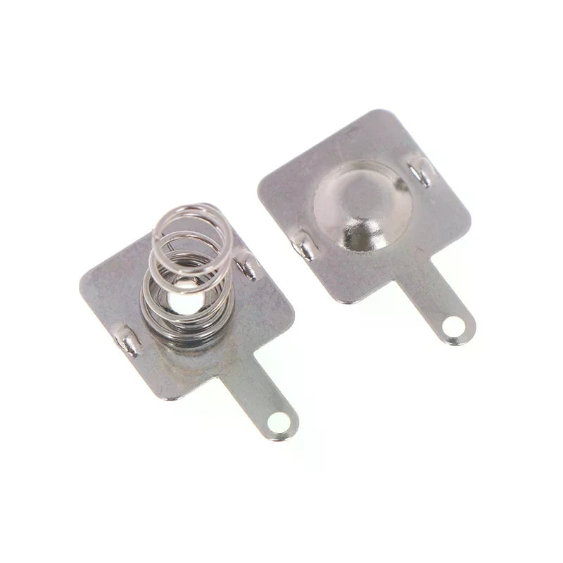 5Set 12MMx12MM - + Replacement Metal Batteries Spring Contact Plate Silver Unidirectional Slot For AA Battery Case Oasis Select