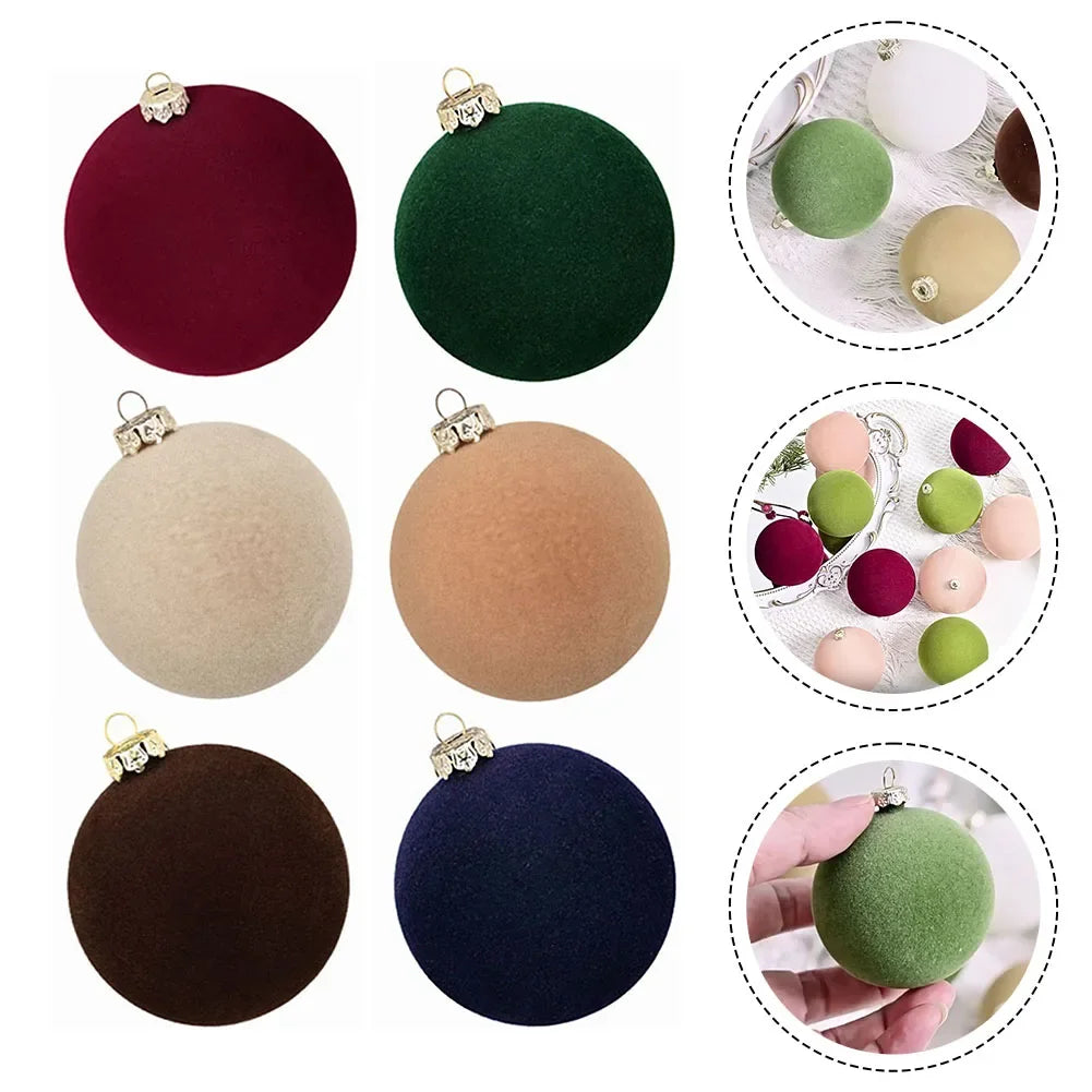 12Pcs Velvet Christmas Ball Ornaments 6cm Christmas Balls Xmas Tree Decorations For Home Decor Xmas Party Navidad 2025 Oasis Select