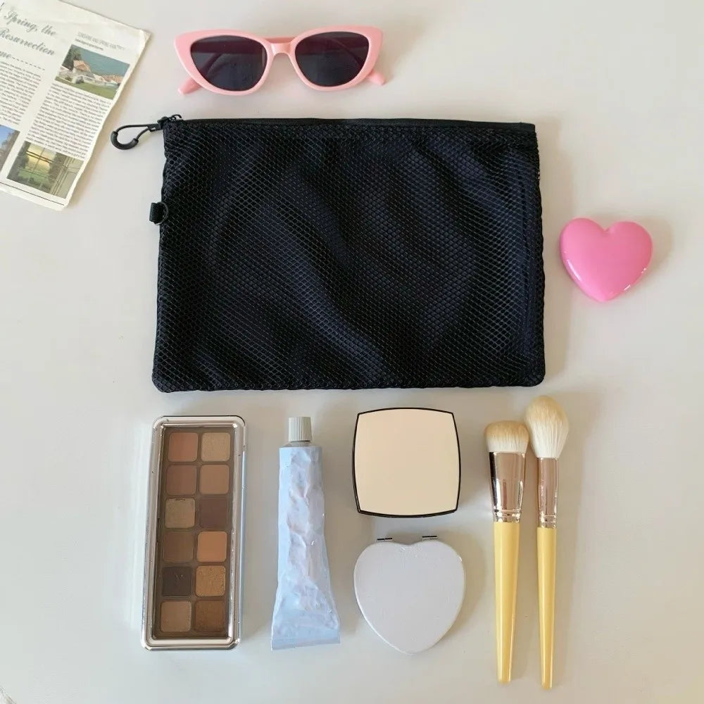 Mesh Makeup Storage Bag | Zipper Travel Cosmetics Organizer